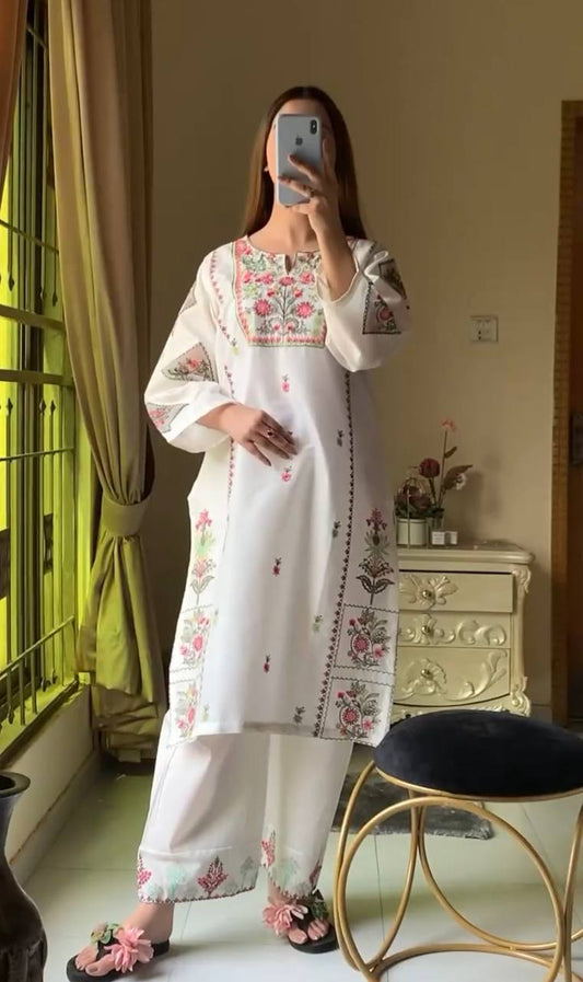 Chic Serenity A Woman's in White Kurta
