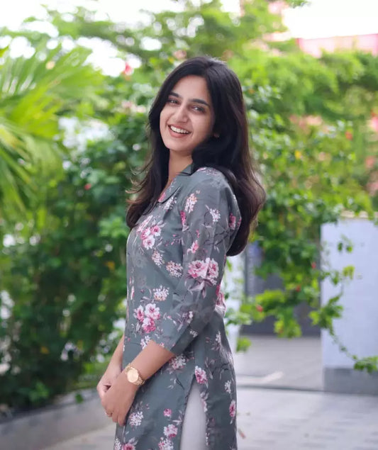 Verdant Valley - Floral Printed Kurti